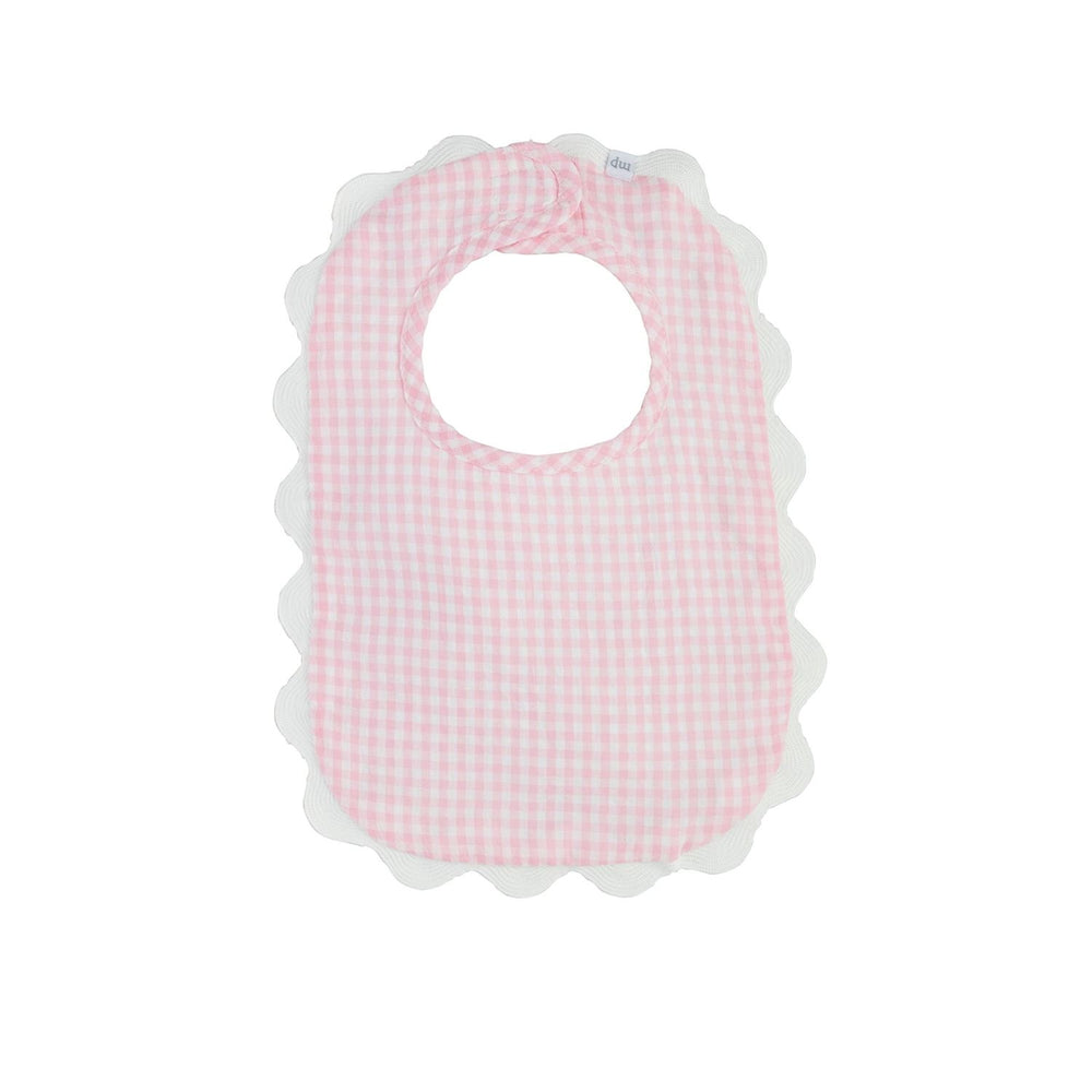 Gingham Scallop Bib by Mud Pie - alternate view