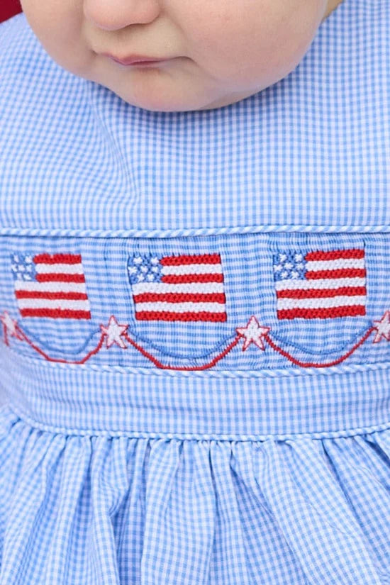 Flags Smocked Apron Bubble