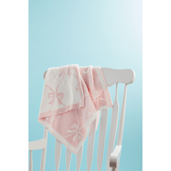 Chenille Bow Blanket by Mud Pie - back view