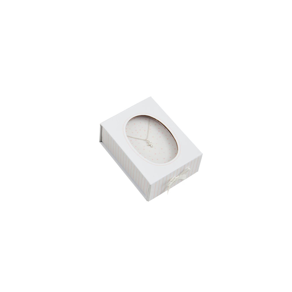 Silver Boxed Cross Necklace by Mud Pie - alternate view