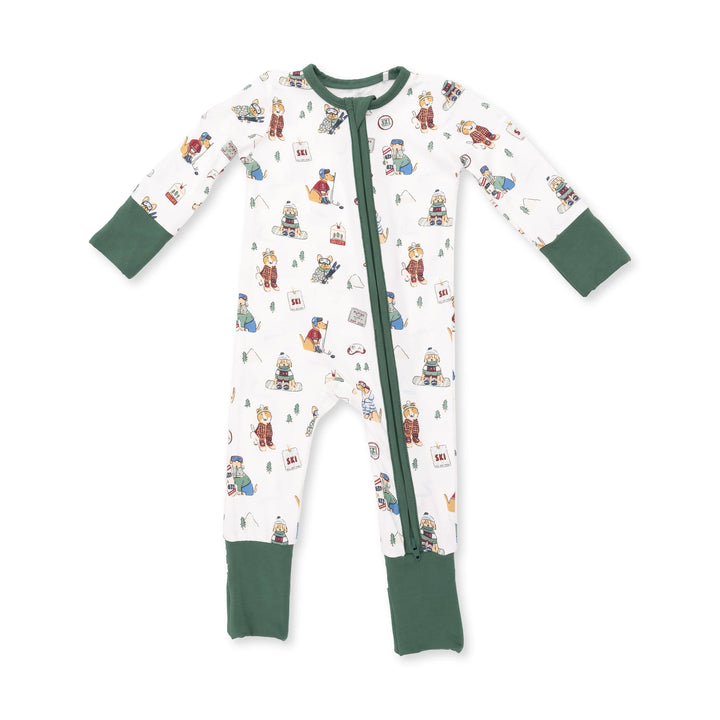 Winter Sports Dogs Green - Convertible Romper