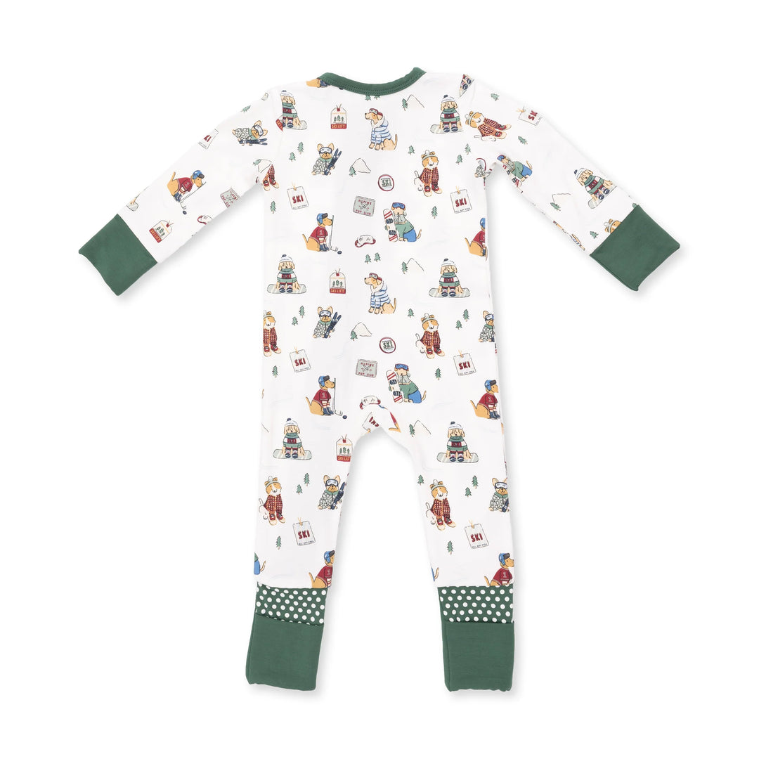 Winter Sports Dogs Green - Convertible Romper