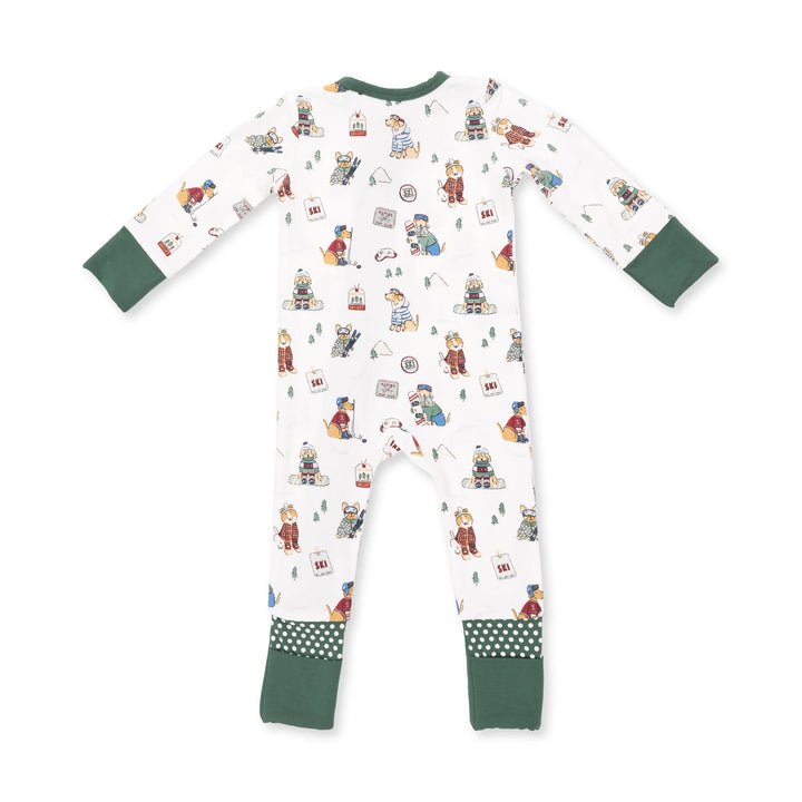 Winter Sports Dogs Green - Convertible Romper