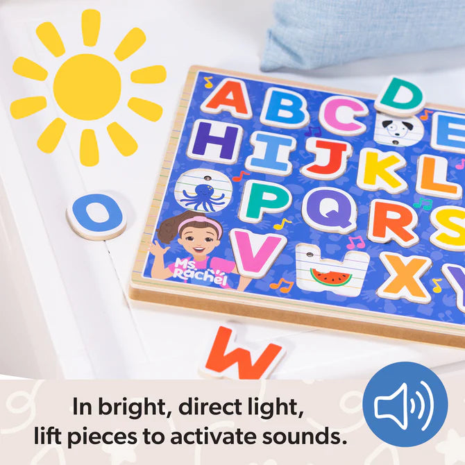 Ms. Rachel Wooden Phonics Alphabet Sound Puzzle by Melissa & Doug - back view