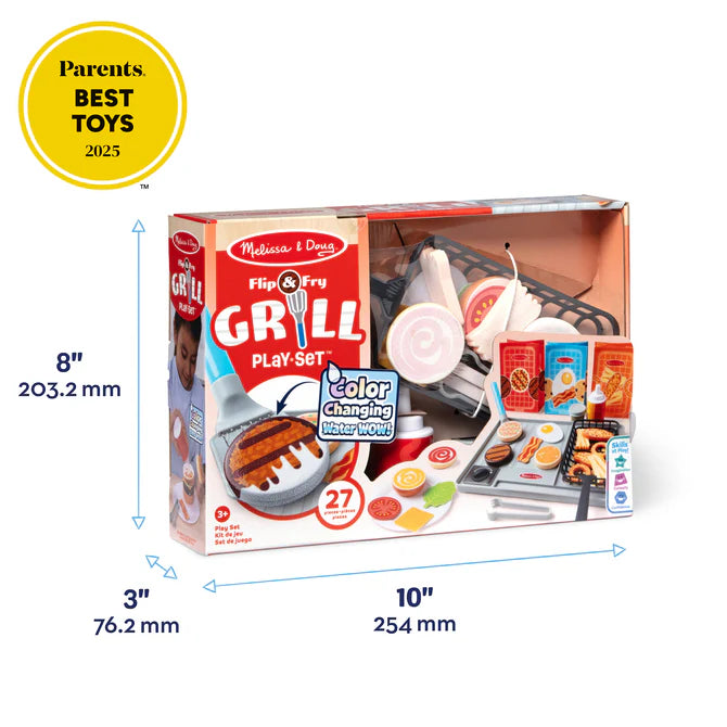 Flip & Fry Grill Play Set with Color Changing Water WOW! by Melissa & Doug - back view