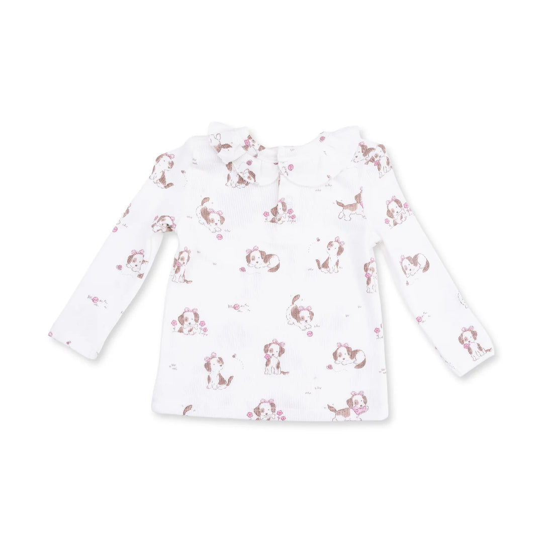 Explorer Puppy Pink Long Sleeve Ruffle Top and Pant