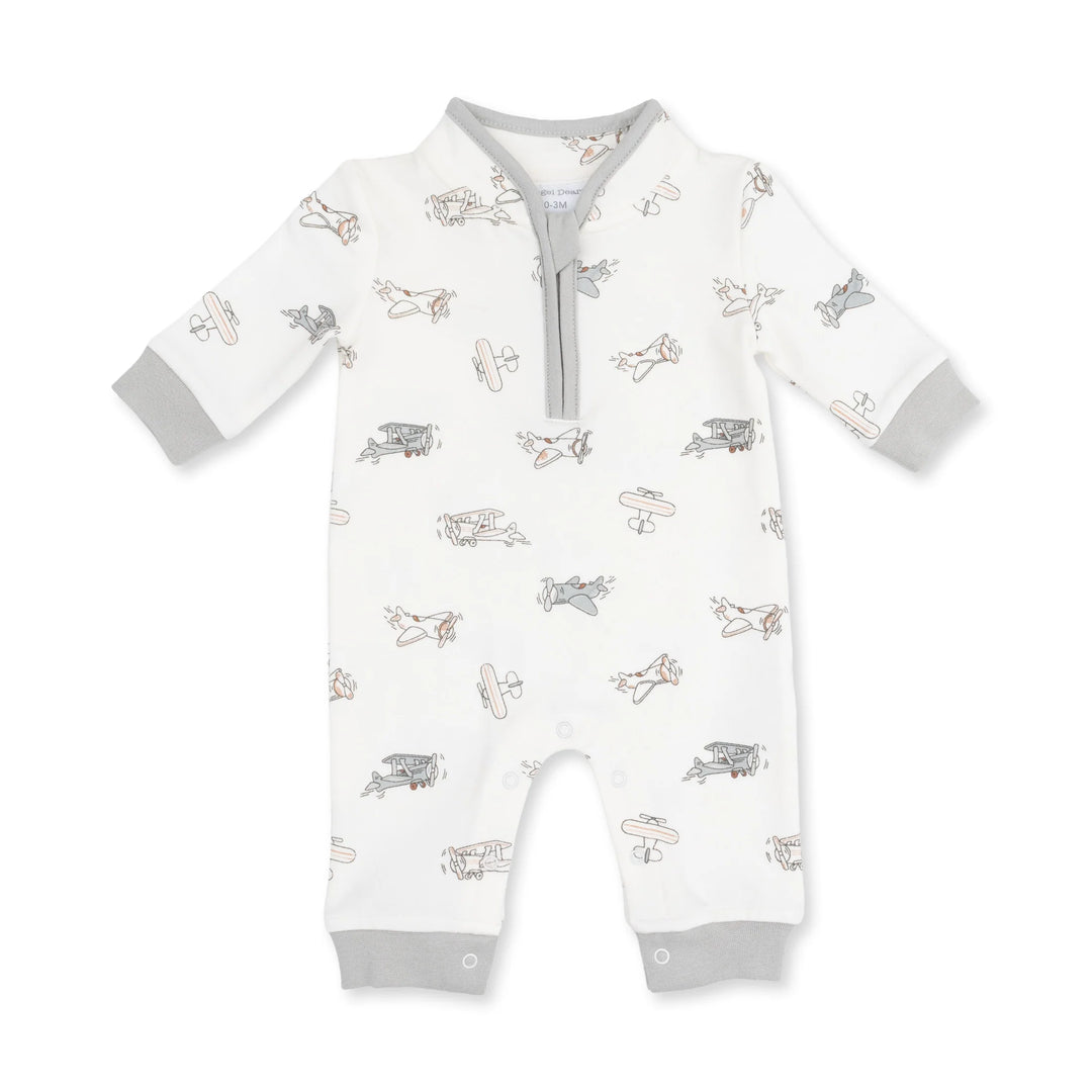 Vintage Airplane Pilots - Zip Neck Romper