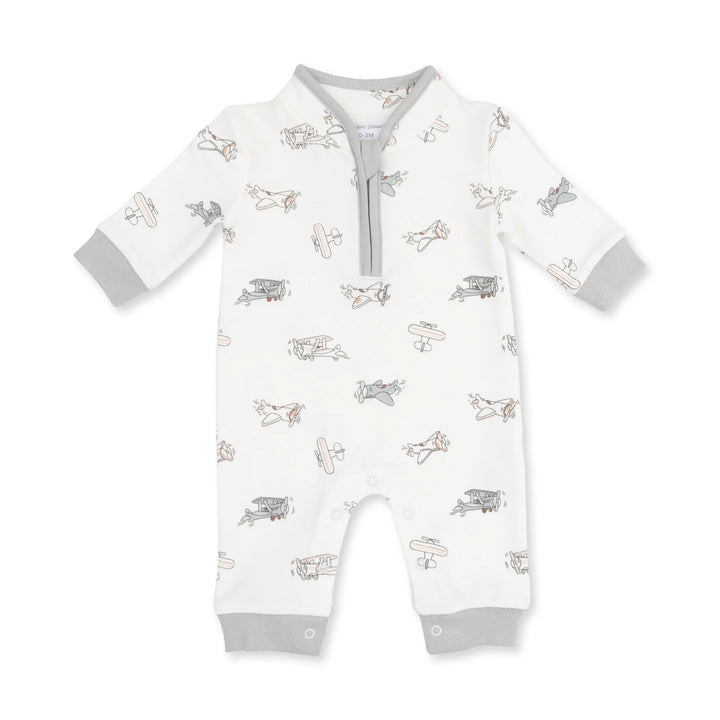 Vintage Airplane Pilots - Zip Neck Romper