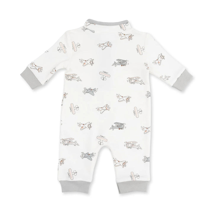 Vintage Airplane Pilots - Zip Neck Romper