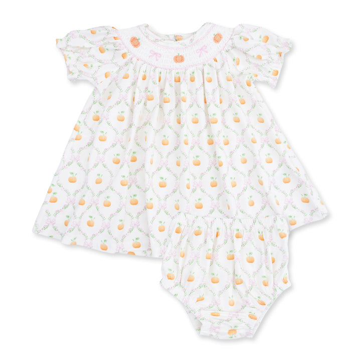 Pretty Pumpkin Trellis - Bishop Dress and Bloomer