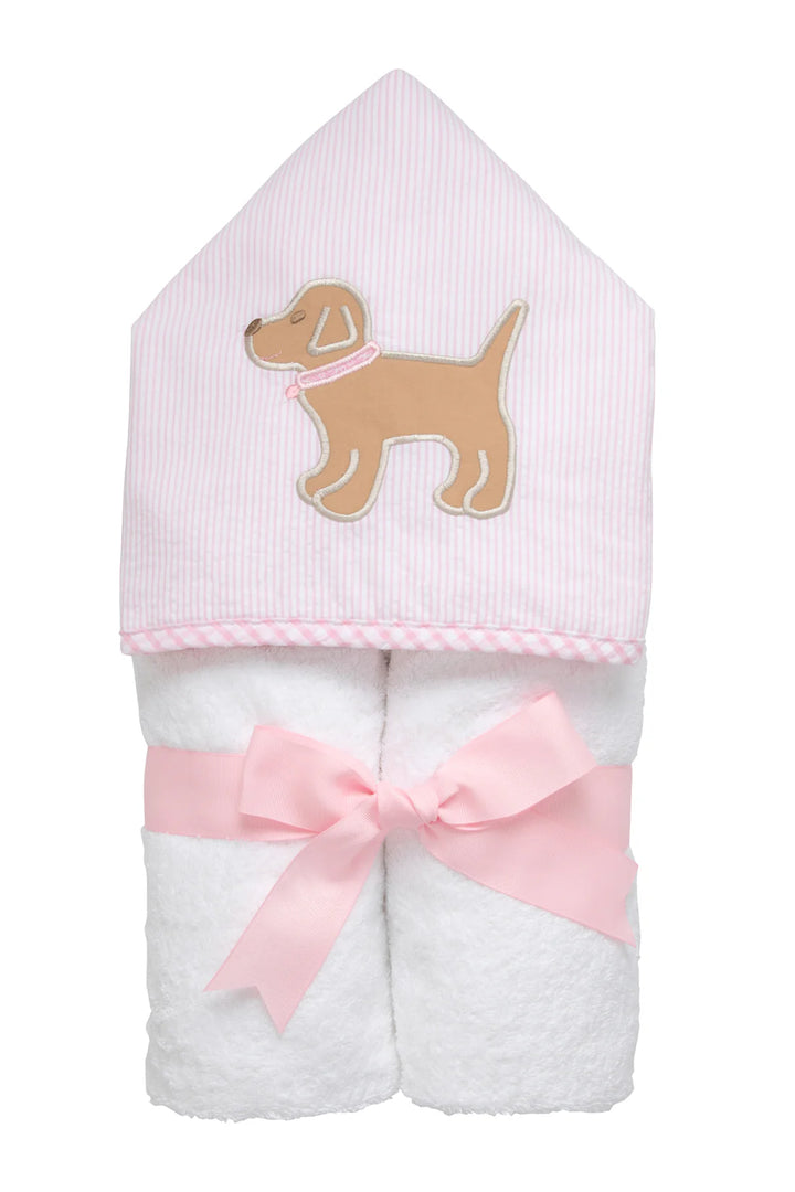 Applique Everykid Towel - Pink Puppy