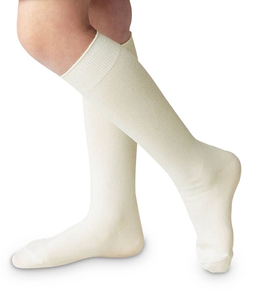 Classic White Nylon Knee High Socks (1603)