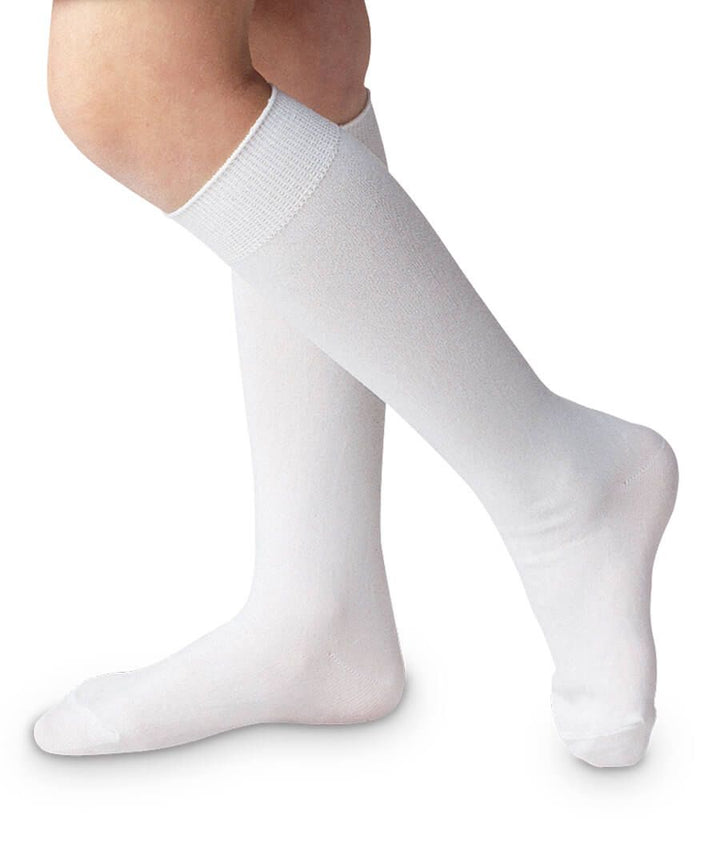 Classic White Nylon Knee High Socks (1603)