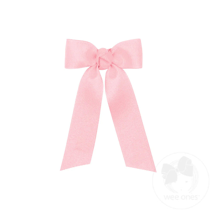 Light Pink Grosgrain Bowtie with Knot Wrap and Streamer Tails