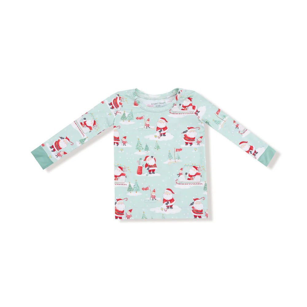 Golfing Santa and Elves  Long Sleeve Loungewear Set by Angel Dear - back view