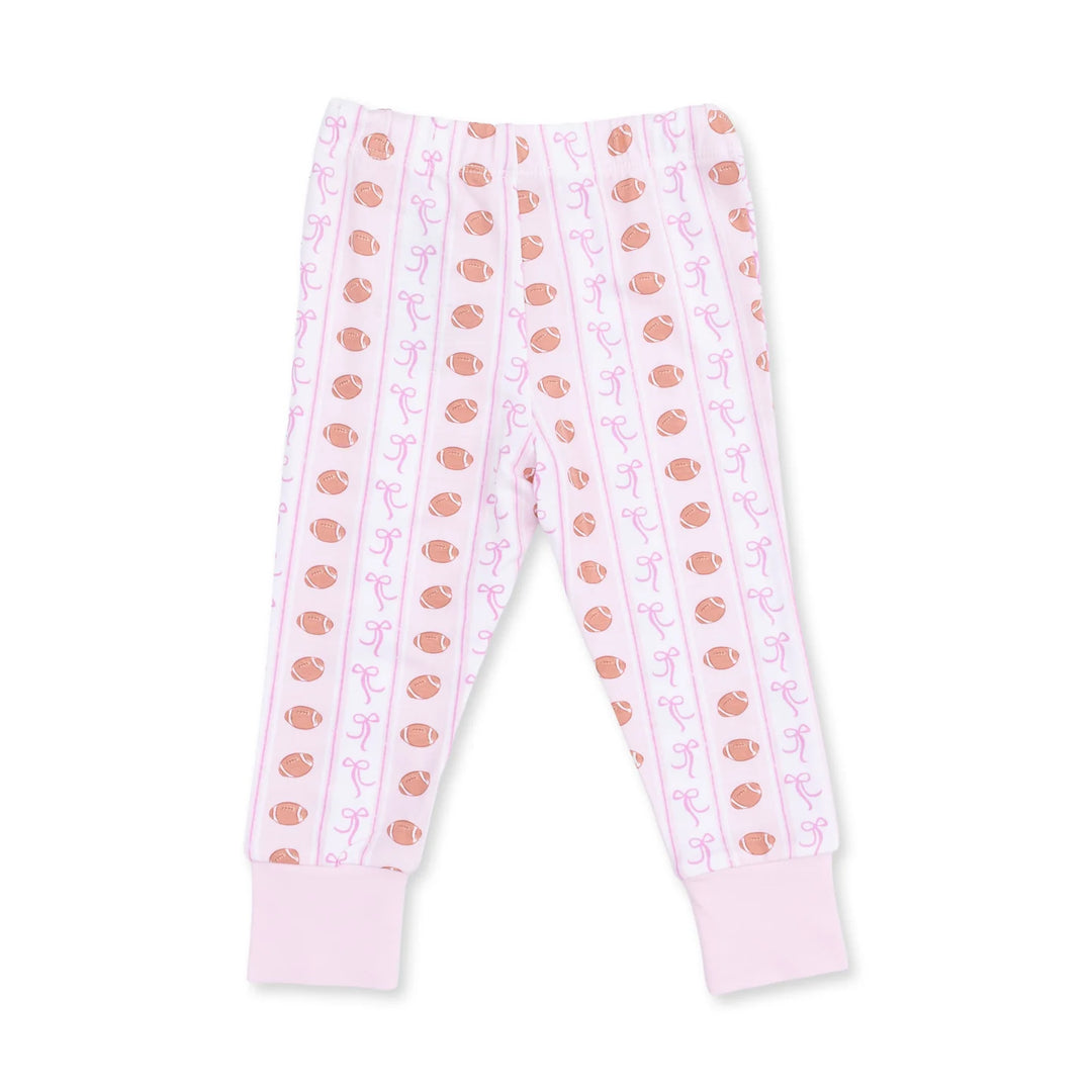 Football Bow Stripe - Long Sleeve Loungewear Set