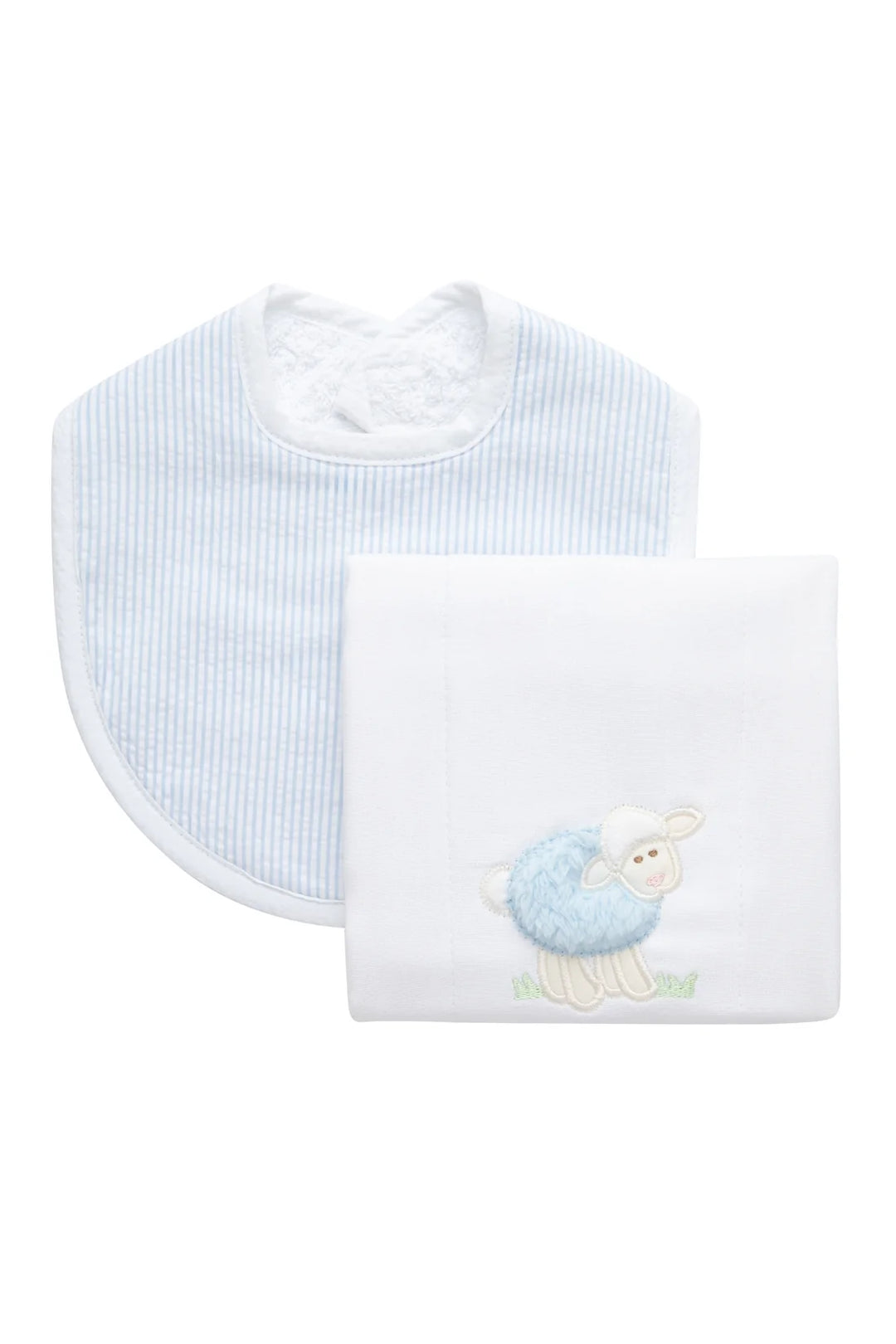 Lamb Basic Bib & Burp Boxed Set, Blue