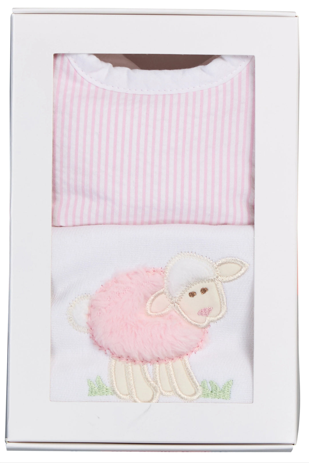 Lamb Basic Bib & Burp Boxed Set, Pink