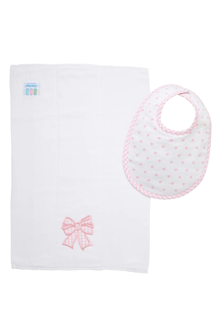 Bib & Burp Set - Pink Bow