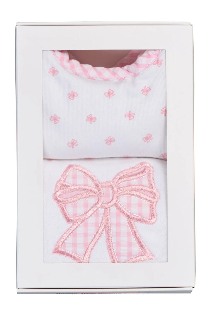 Bib & Burp Set - Pink Bow