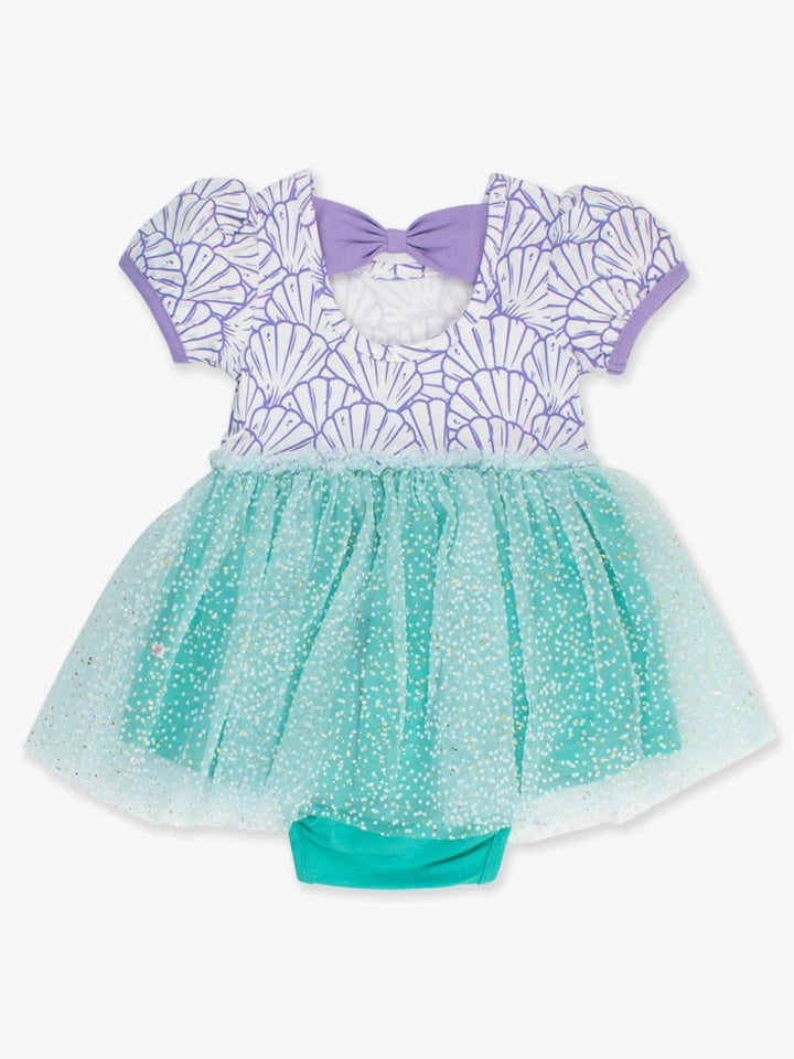 Magical Mermaid Short Sleeve Princess Bow Twirl Romper