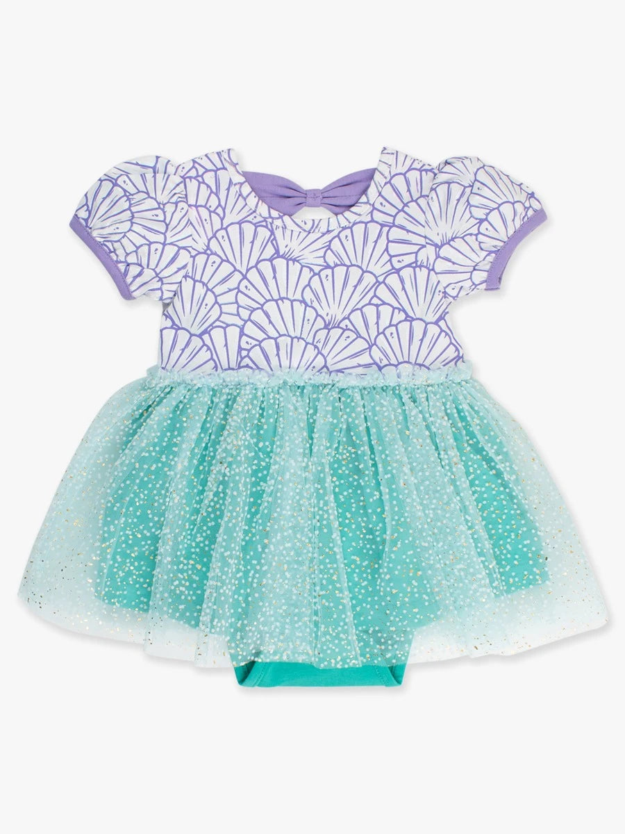 Magical Mermaid Short Sleeve Princess Bow Twirl Romper