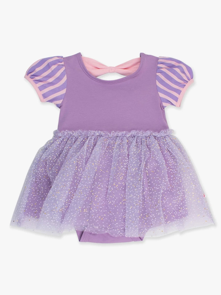 Amethyst Princess Short Sleeve Bow Twirl Romper