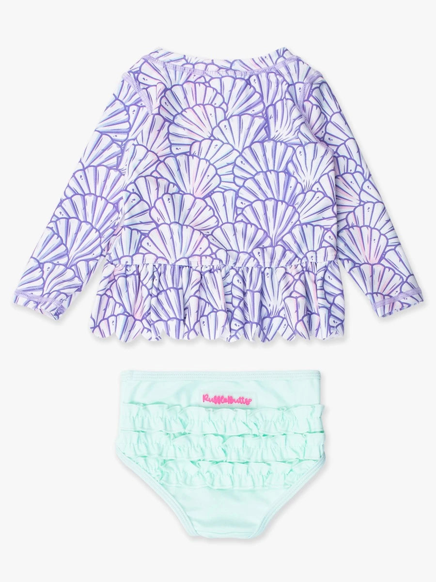 Magical Mermaid Scalloped Rash Guard 2-Piece
