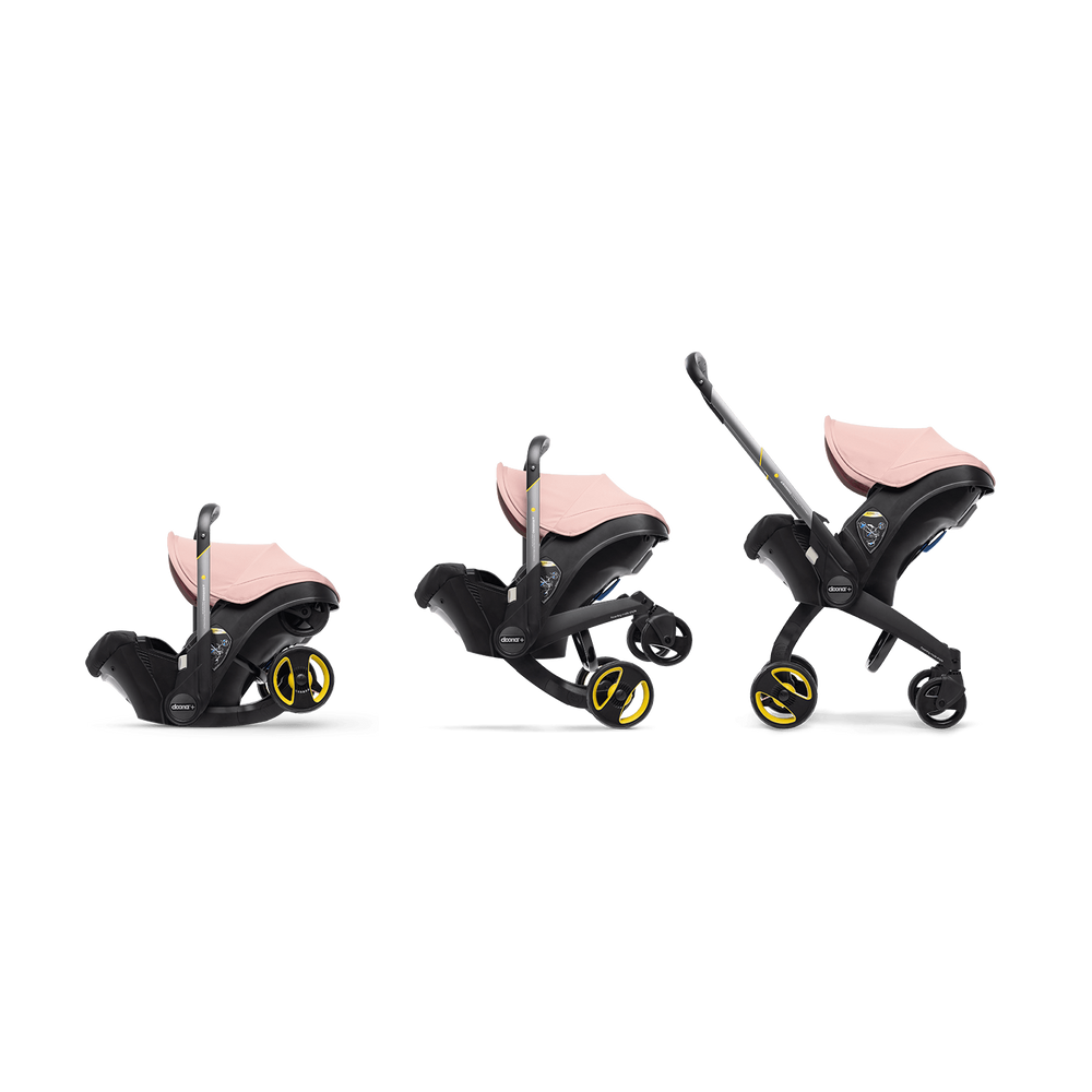 Doona + Infant Car Seat with Base Blush Pink - back view