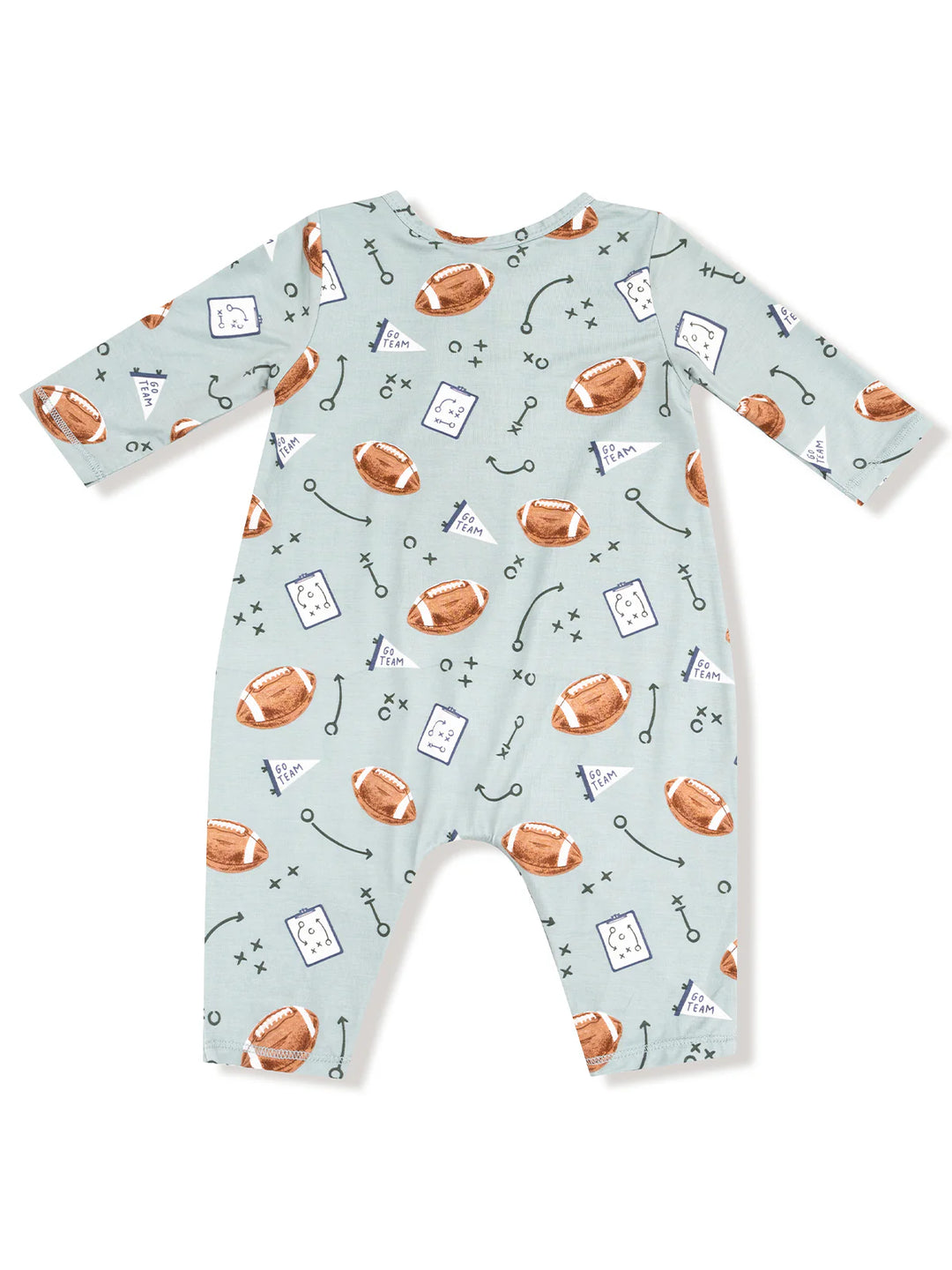 Grey Mist Touchdown Time Long Sleeve Henley Romper