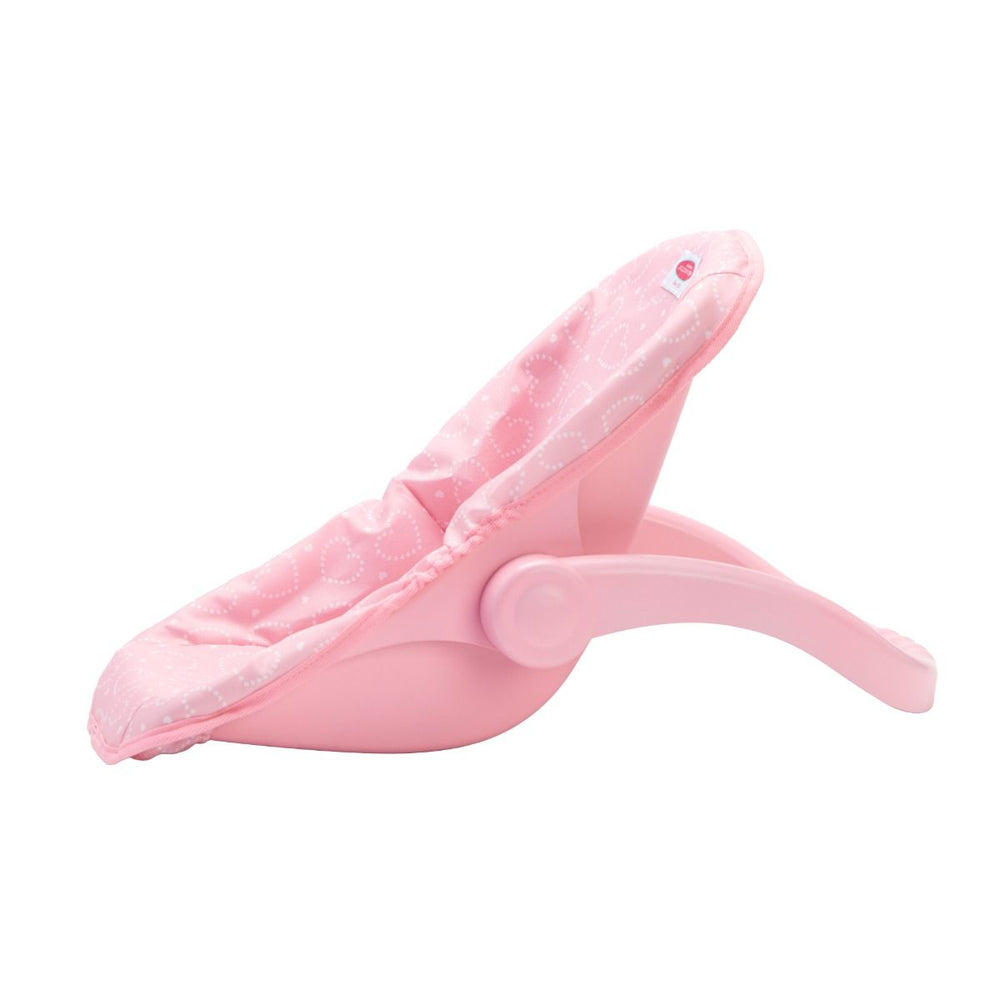 Pink hearts Car Seat/Carrier by Madame Alexander - back view