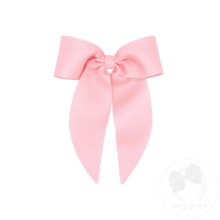 Medium Grosgrain Bowtie with Flat Wrap and Whimsy Tails by Wee Ones - hair accessory