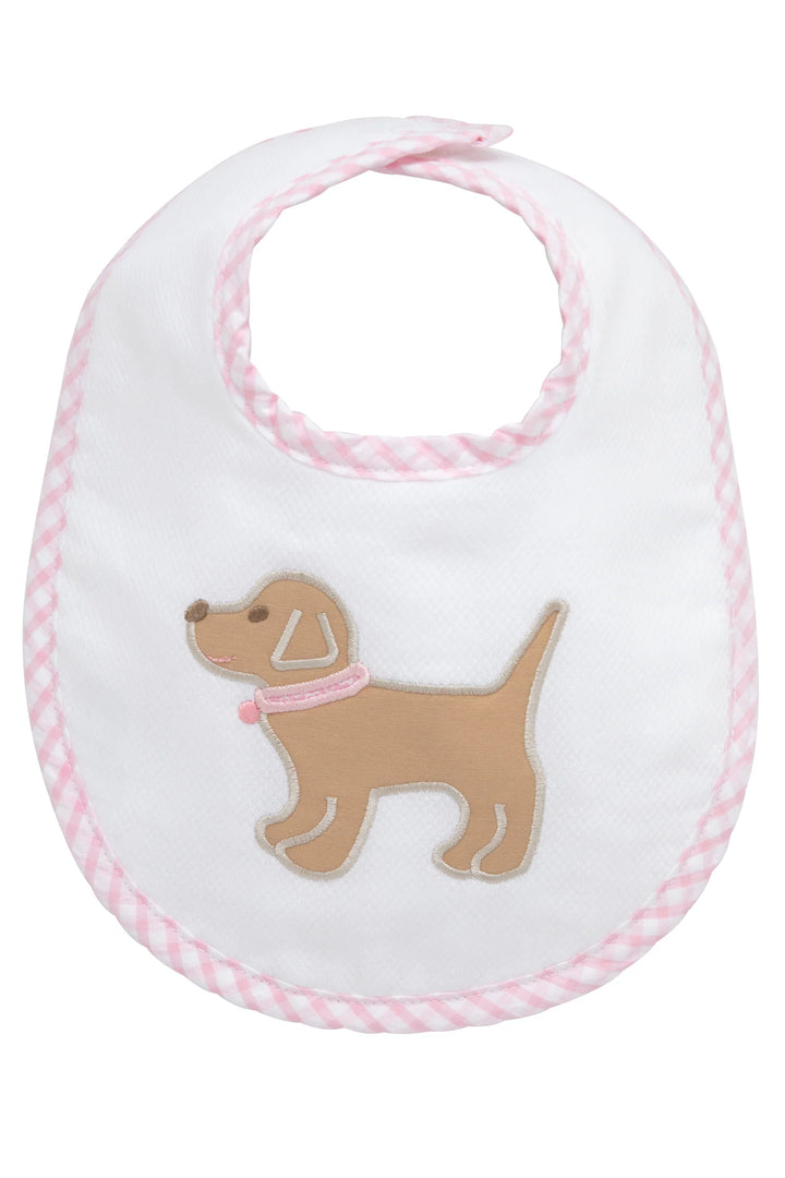 Applique Basic Bib - Pink Puppy