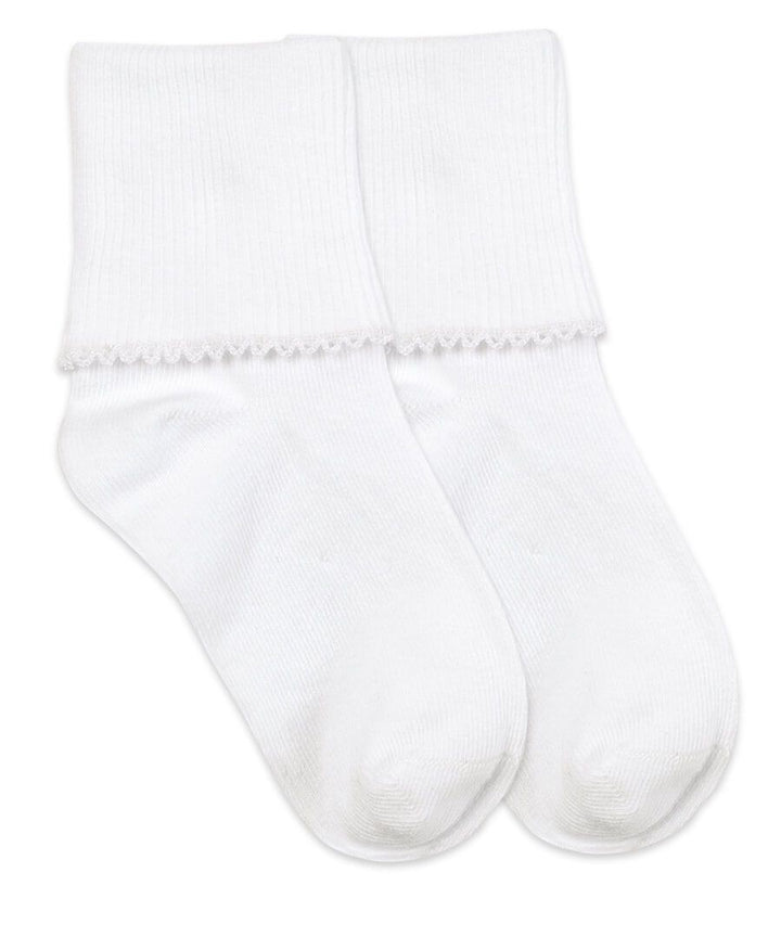 Smooth Toe Tatted Edge Turn Cuff Socks 1 Pair (2111)
