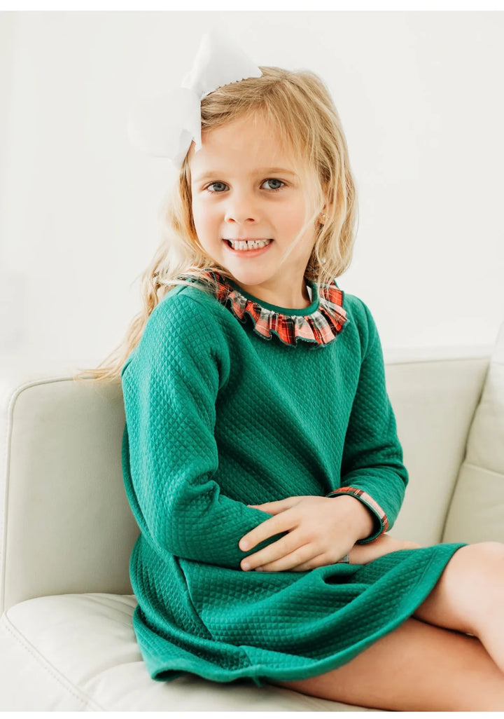 Green Quilted Girls Dress