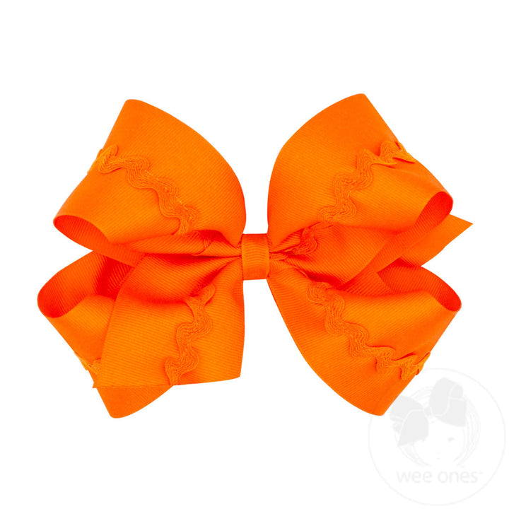 Medium Grosgrain Hair Bow with Ric-Rac Trim