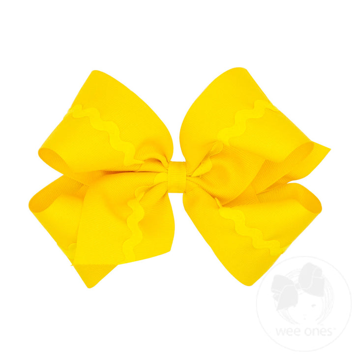Medium Grosgrain Hair Bow with Ric-Rac Trim