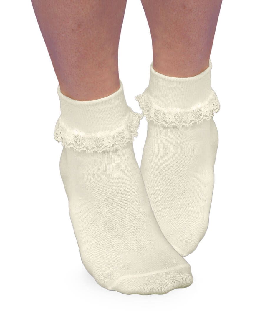 Smooth Toe Simplicity Lace Turn Cuff Socks 1 Pair (2171)