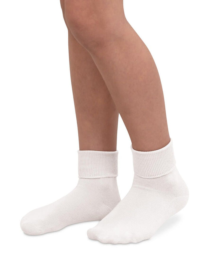 White Smooth Toe Turn Cuff Socks 1 Pair (2200)