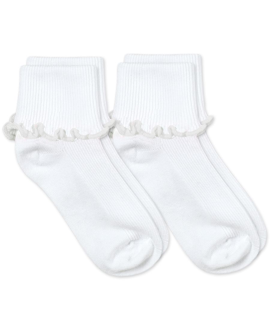 Ripple Edge Smooth Toe Turn Cuff Sock 2 Pair Pack (2221) by Jefferies Socks - alternate view