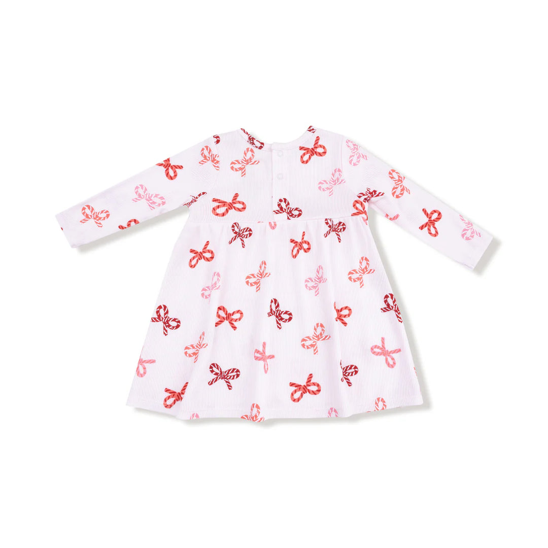 Candy Cane Bows Simple Dress and Bloomer