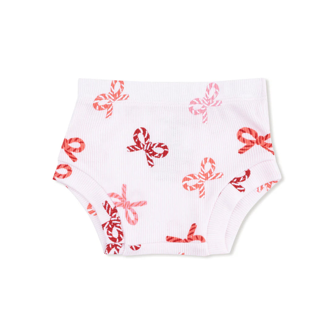 Candy Cane Bows Simple Dress and Bloomer