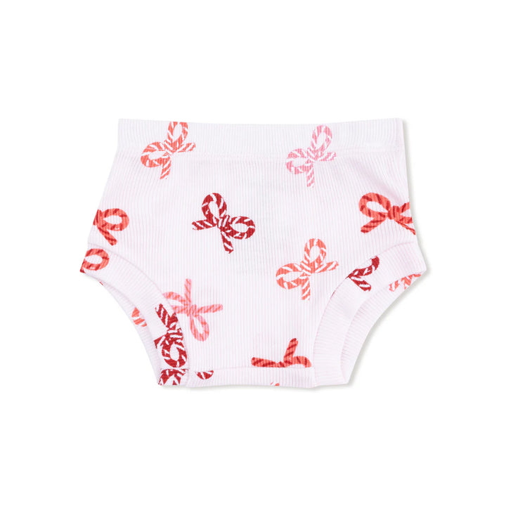 Candy Cane Bows Simple Dress and Bloomer