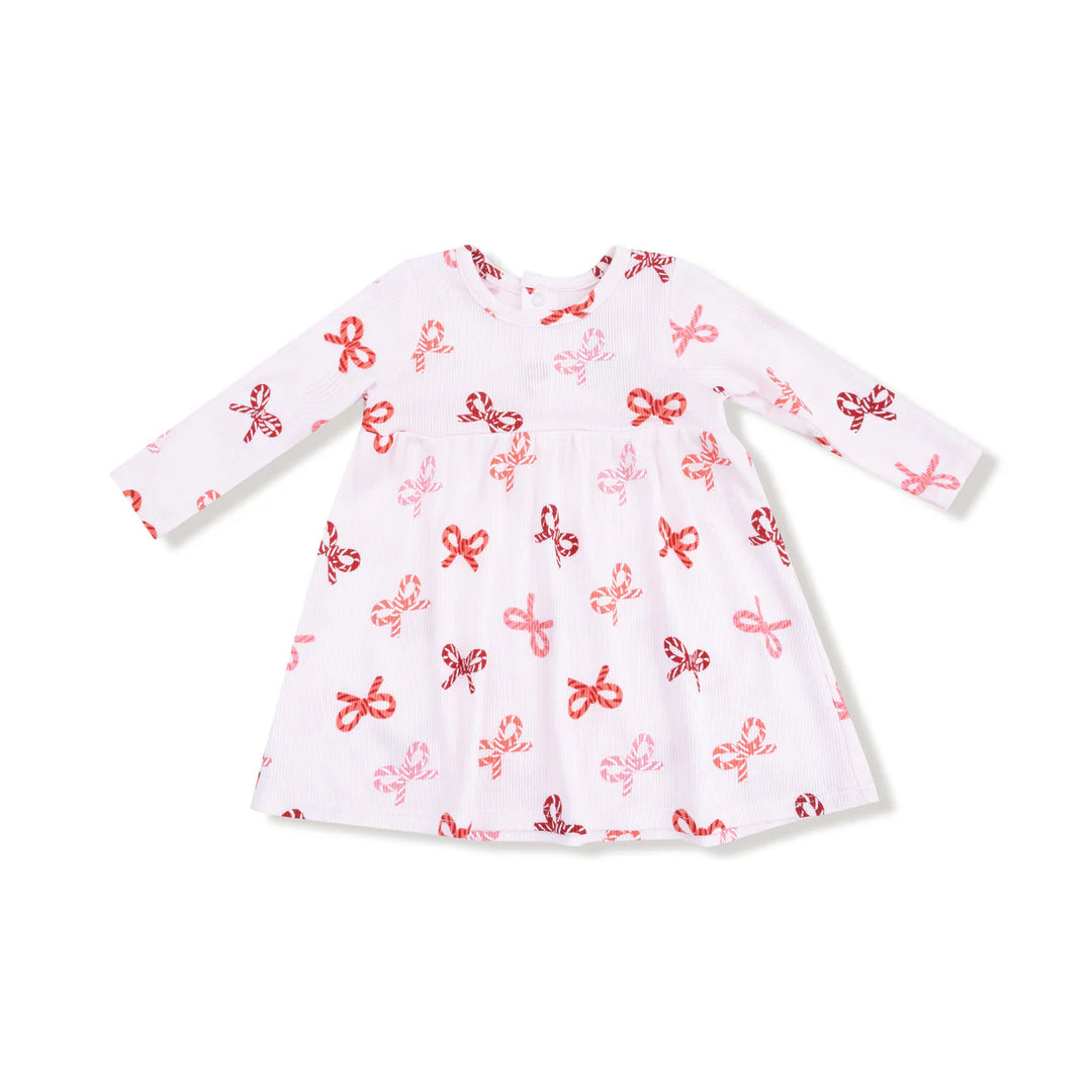 Candy Cane Bows Simple Dress and Bloomer