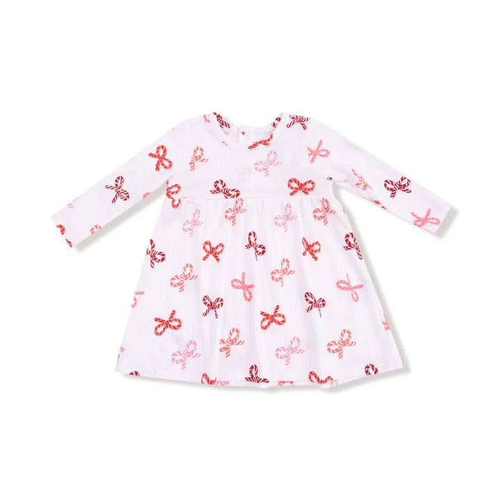 Candy Cane Bows Simple Dress and Bloomer