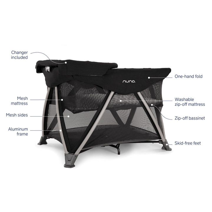 Nuna SENA Aire Playard with Zip-Off Bassinet + Changer
