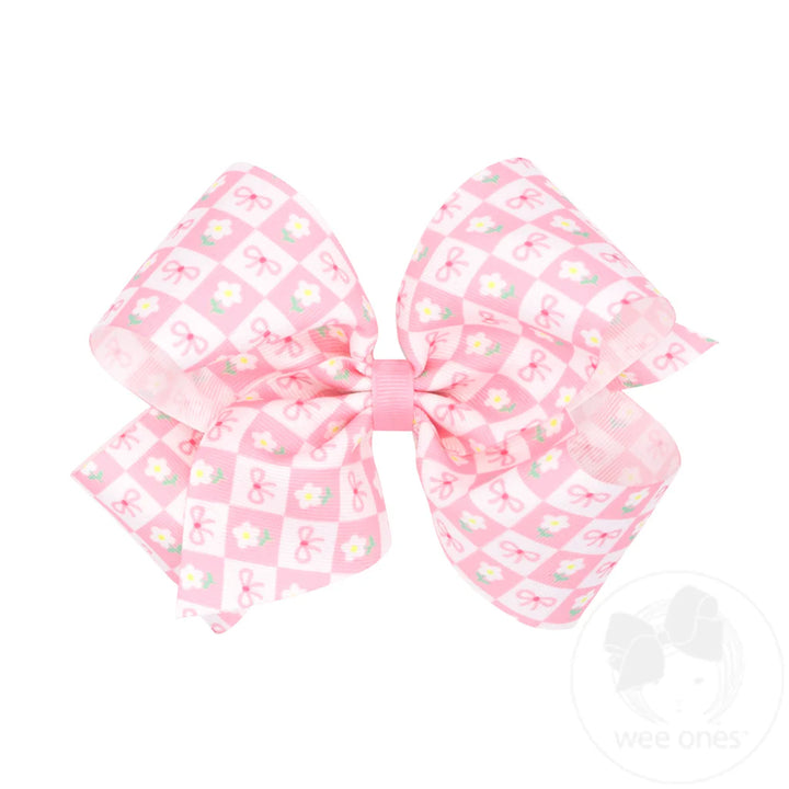 Easter Print Grosgrain Hair Bow