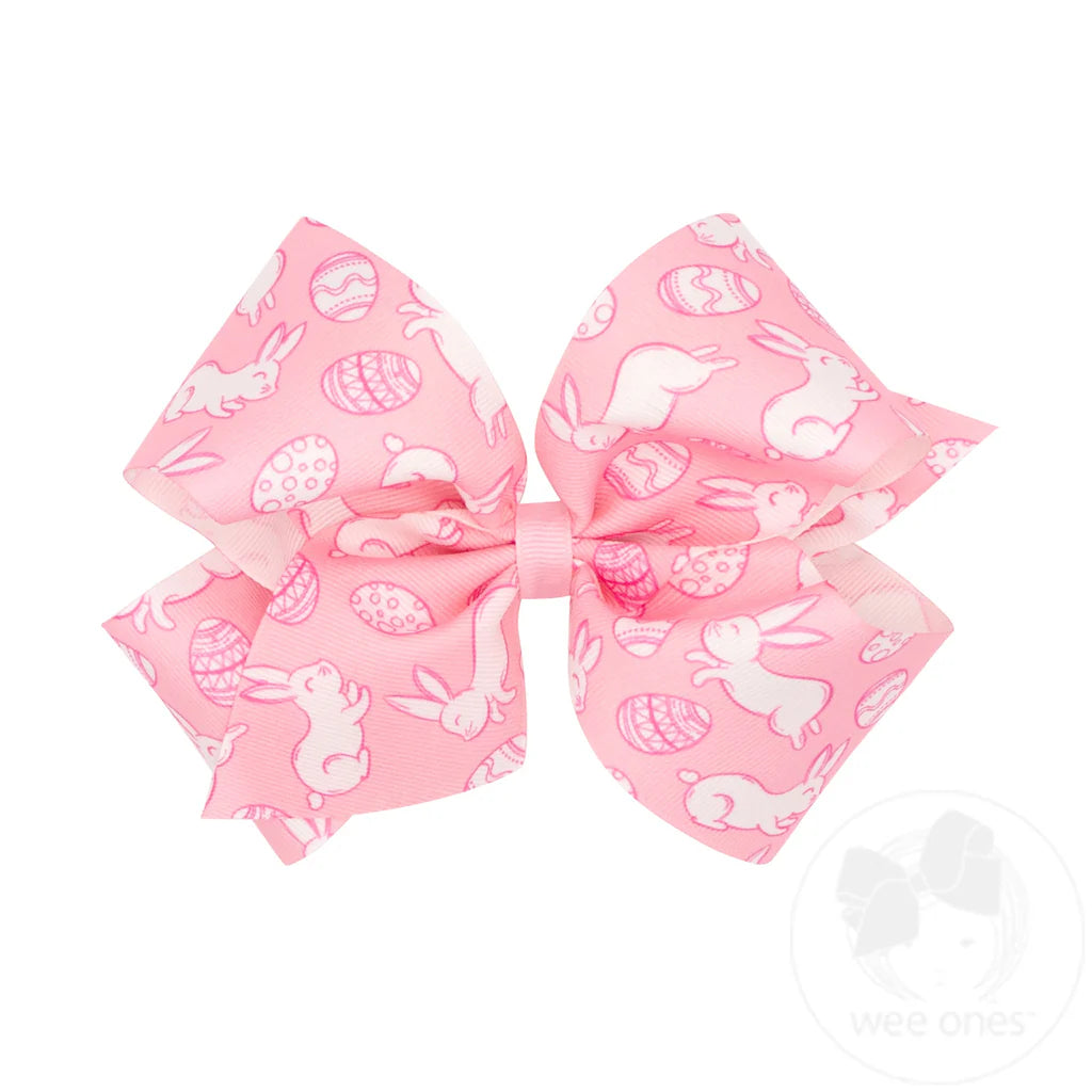 Easter Print Grosgrain Hair Bow