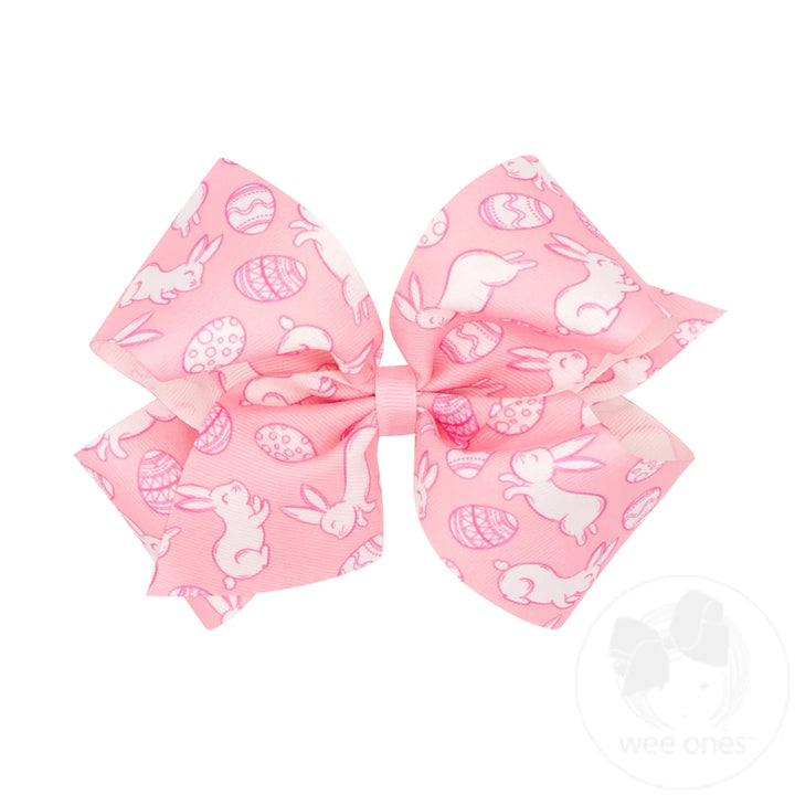 Easter Print Grosgrain Hair Bow