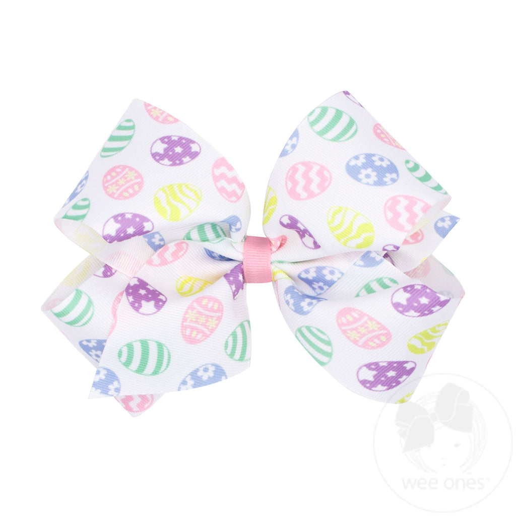 Easter Print Grosgrain Hair Bow